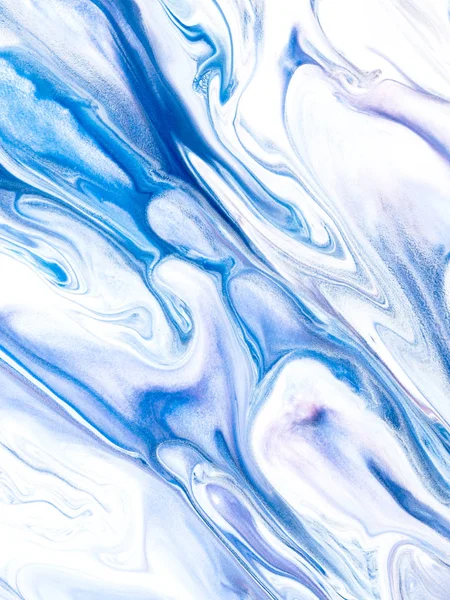 Синий Мрамор Абстрактный Ручной Окрашенный Фон Крупным Планом Акриловой Живописи — стоковое фото