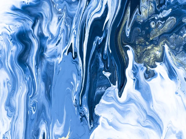 Abstraktní Umění Pozadí Modrý Mramor Ručně Malované Pozadí Close Malba — Stock fotografie