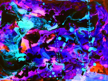 Neon Soyut El boyalı arka plan, canlı renkler tropikal yaprak, doku, duvar kağıdı.