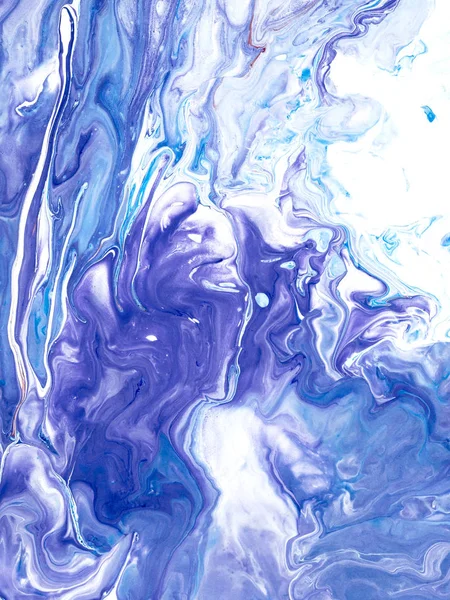 Mavi Yaratıcı Soyut Boyalı Arka Plan Yakın Çekim Parça Akrilik — Stok fotoğraf