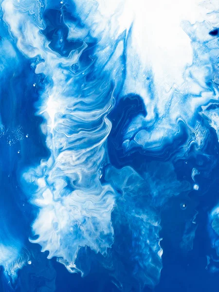 Blau Kreative Abstrakte Handbemalte Hintergrund Marmor Textur Abstrakten Ozean Fragment — Stockfoto