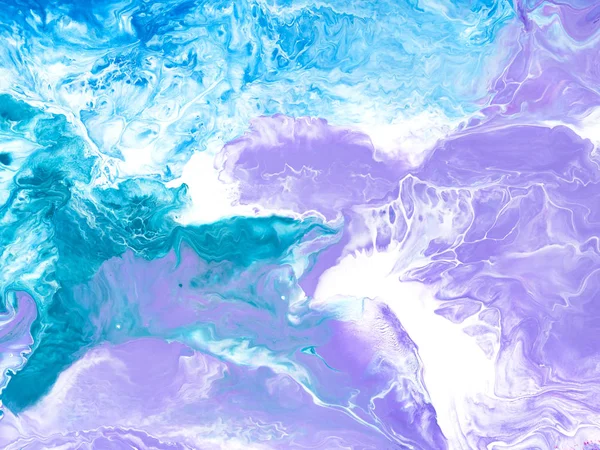 Blå Och Violett Kreativa Abstrakt Hand Målade Bakgrunden Marmor Textur — Stockfoto
