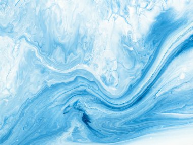 Mavi yaratıcı soyut el boyalı arka plan, mermer doku, soyut okyanus, tuval üzerine akrilik resim parçası. Modern sanat. Çağdaş sanat.