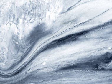 Siyah ve beyaz yaratıcı soyut el boyalı arka plan, mermer doku, fırça darbeleriyle tuval üzerine akrilik resim parçası. Modern sanat. Çağdaş sanat.