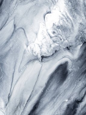 Siyah ve beyaz yaratıcı soyut el boyalı arka plan, mermer doku, fırça darbeleriyle tuval üzerine akrilik resim parçası. Modern sanat. Çağdaş sanat.