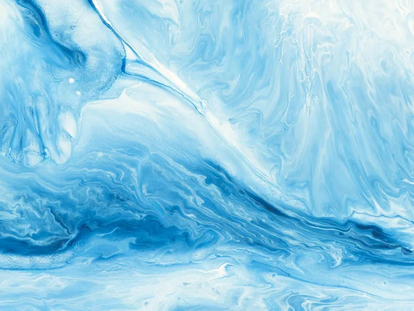 青の創造的な抽象的な手描きの背景 大理石のテクスチャ 抽象的な海 キャンバスにアクリル画の断片 現代美術 現代美術 — ストック写真