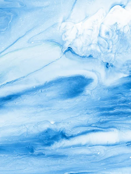 青の創造的な抽象的な手描きの背景 大理石のテクスチャ 抽象的な海 キャンバスにアクリル画の断片 現代美術 現代美術 — ストック写真