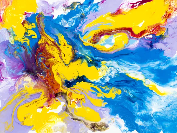 色彩艳丽的抽象手绘背景 大理石质感 帆布上的丙烯酸绘画 现代艺术 当代艺术 — 图库照片