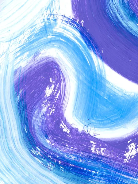 Blaue Und Violette Kreative Abstrakte Handgemalte Hintergrund Pinselstruktur Fragment Der — Stockfoto