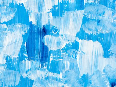 Mavi yaratıcı soyut el arka plan, fırça dokusu, tuval üzerine akrilik resim parçası boyalı. Modern sanat. Çağdaş sanat.