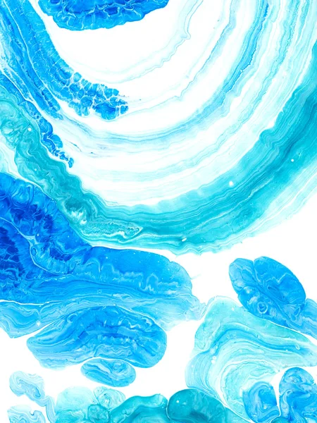 Синий Креативный Абстрактный Фон Мраморная Текстура Фрагмент Акриловой Живописи Холсте — стоковое фото