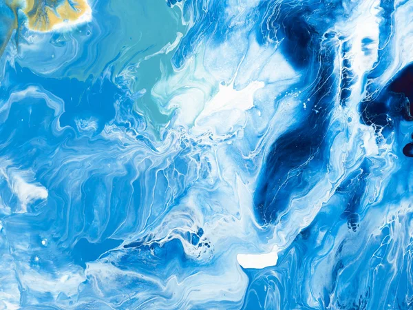 青の創造的な抽象的な手描きの背景 大理石のテクスチャ キャンバスにアクリル画の断片 現代美術 現代美術 — ストック写真
