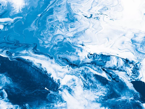 Modrá Kreativní Abstraktní Ručně Malované Pozadí Textuře Mramoru Abstraktní Oceánu — Stock fotografie