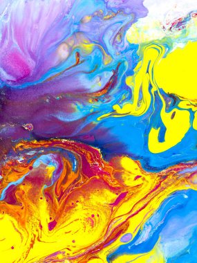 Renkli parlak yaratıcı soyut el arka plan, tuval üzerine akrilik resim parçası boyalı. Modern sanat. Çağdaş sanat.