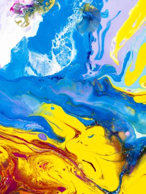 Renkli parlak yaratıcı soyut el arka plan, tuval üzerine akrilik resim parçası boyalı. Modern sanat. Çağdaş sanat.