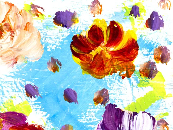Soyut çiçek, yaratıcı soyut el boyalı arka plan — Stok fotoğraf