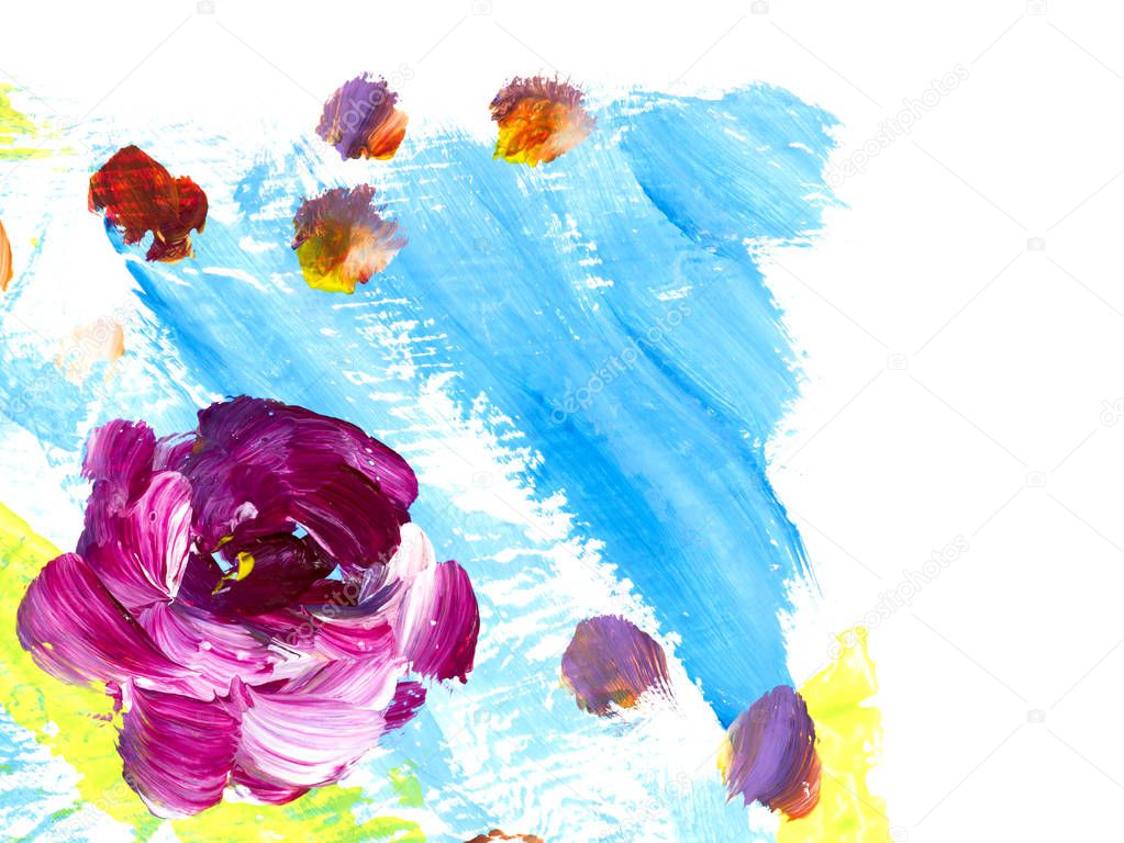 Abstract flowers, creative abstract hand painted background