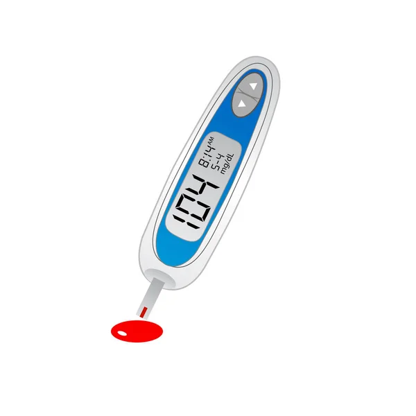 Máquina Control Diabetes Con Pantalla Digital Dispositivo Para Medir Azúcar — Archivo Imágenes Vectoriales