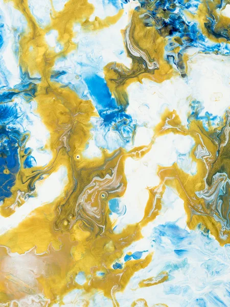 Синий Золотой Креативный Абстрактный Фон Мраморная Текстура Фрагмент Акриловой Живописи — стоковое фото
