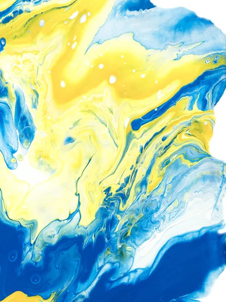 Blue and yellow creative abstract painting background, fragment of the painting, wallpaper, texture. Modern art. Contemporary art.