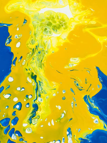 Blau Und Gelb Kreative Abstrakte Malerei Hintergrund Fragment Der Malerei — Stockfoto