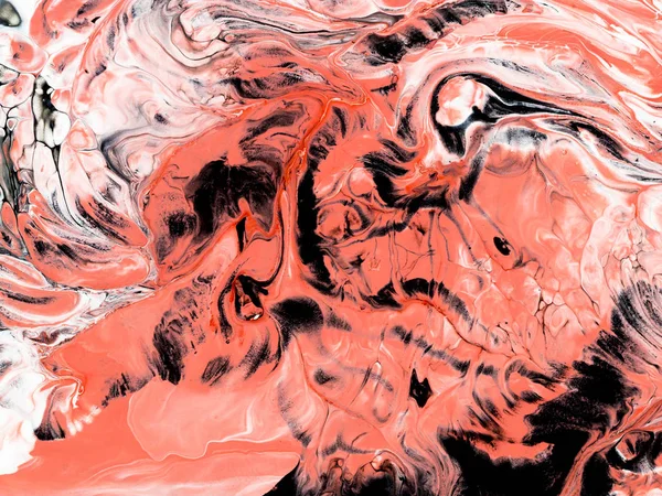 Yaratıcı soyut resim içinde yaşayan Mercan rengi eğilimleri. Ana eğilim kavramı. Modern sanat. Çağdaş sanat.