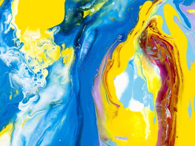 Renkli yaratıcı soyut el boyalı arka plan, mermer doku, tuval üzerine akrilik resim parçası. Modern sanat. Çağdaş sanat.