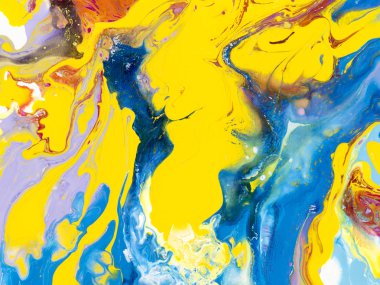 Renkli yaratıcı soyut el boyalı arka plan, mermer doku, tuval üzerine akrilik resim parçası. Modern sanat. Çağdaş sanat.