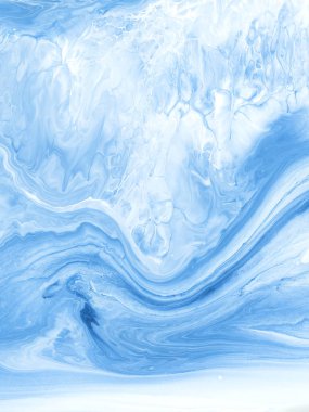 Mavi yaratıcı soyut el boyalı arka plan, mermer doku, soyut okyanus, tuval üzerine akrilik resim parçası. Modern sanat. Çağdaş sanat.