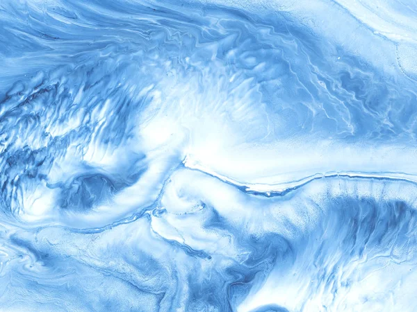 Синій Творчий Абстрактний Ручний Пофарбований Фон Мармурова Текстура Абстрактний Океан — стокове фото