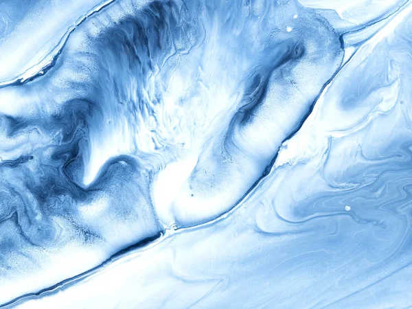 Fondo Pintado Mano Abstracto Creativo Azul Textura Mármol Océano Abstracto —  Fotos de Stock