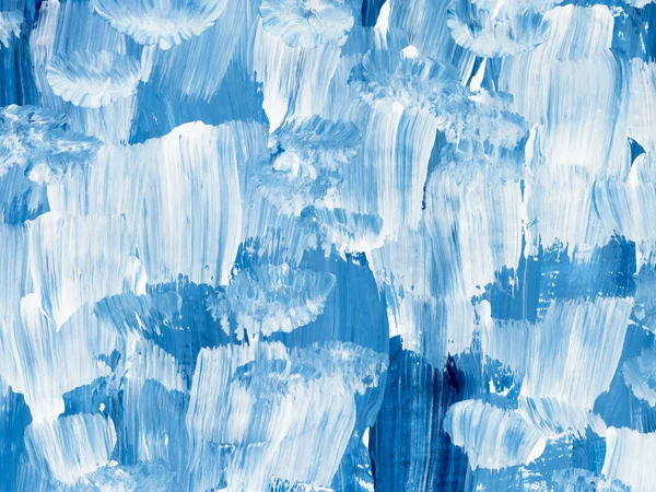 青の創造的な抽象的な手描きの背景 ブラシの質感 キャンバスにアクリル画の断片 現代美術 現代美術 — ストック写真