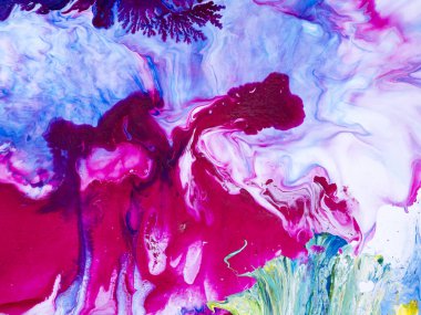 Mavi ve pembe sanat el arka plan, tuval üzerine akrilik resim yakın çekim parça boyalı. Modern sanat. Çağdaş sanat.