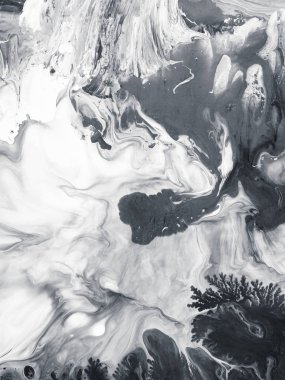 Siyah ve beyaz boyalı arka plan, tuval üzerine boya akrilik ver. Mermer arka plan. Modern sanat. Çağdaş Sanat.