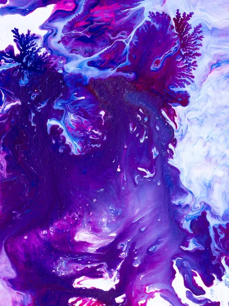 青とピンクの抽象芸術の手描きの背景 キャンバスにアクリル画のクローズ アップのフラグメント 現代美術 現代美術 — ストック写真