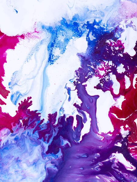 青とピンクの抽象芸術の手描きの背景 キャンバスにアクリル画のクローズ アップのフラグメント 現代美術 現代美術 — ストック写真