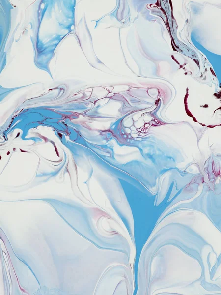 Синьо Рожевий Абстрактний Ручний Пофарбований Фон Рідкий Акриловий Живопис Полотні — стокове фото