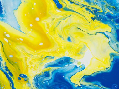 Mavi ve sarı yaratıcı soyut resim arka plan, resim, duvar kağıdı, doku parçası. Modern sanat. Çağdaş sanat.