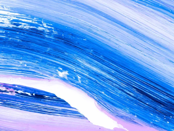 Azul Criativo Abstrato Pintado Mão Fundo Textura Escova Fragmento Pintura — Fotografia de Stock