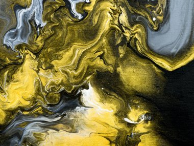 Yaratıcı siyah ve beyaz altın mermer soyut el ile boyalı 