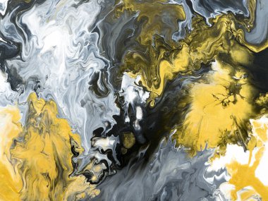 Yaratıcı siyah ve beyaz altın mermer soyut el ile boyalı 