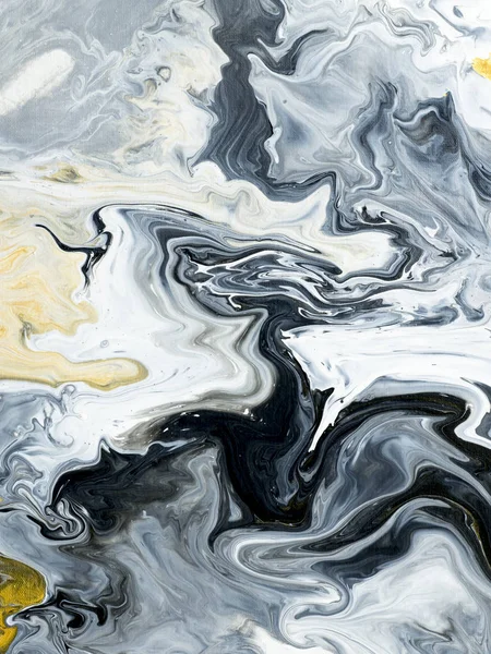 Kreativa svart och vitt med guld marmor abstrakt handmålade — Stockfoto