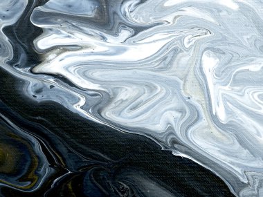 Soyut el siyah ve beyaz altın arka plan ile boyalı