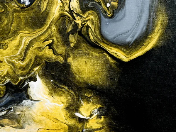 Svart och vitt med guld kreativa abstrakt hand målade backgro — Stockfoto