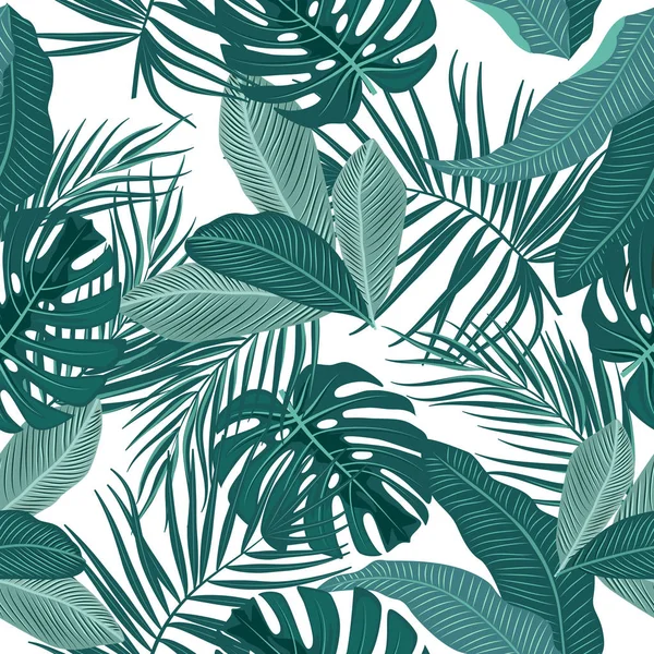 Tropikal orman palmiye sorunsuz desen yaprakları