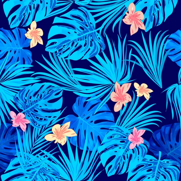 Tropikal orman palmiye sorunsuz desen yaprakları