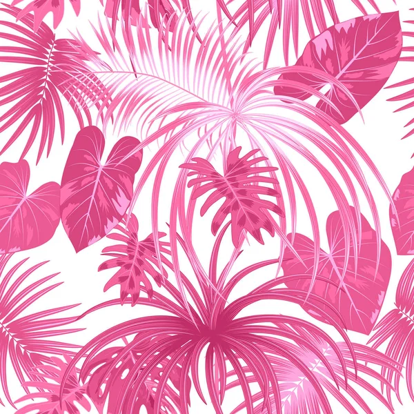 Tropical jungle palm leaves seamless pattern — Stock Vector