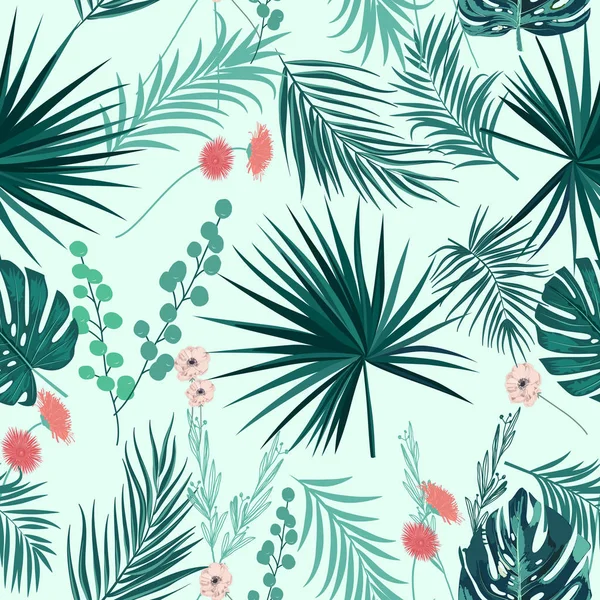 Patrón sin costura tropical vectorial — Vector de stock