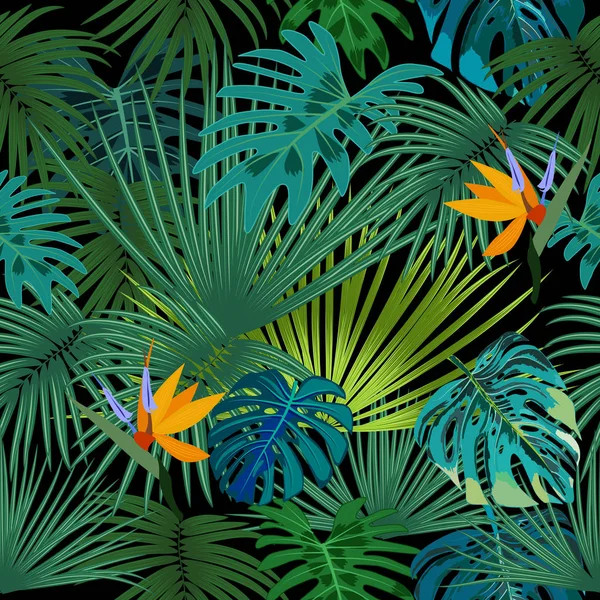 Modèle sans couture vectoriel tropical . — Image vectorielle