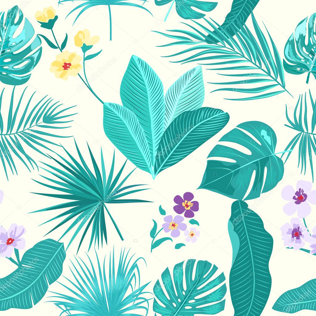 Vector tropical seamless pattern